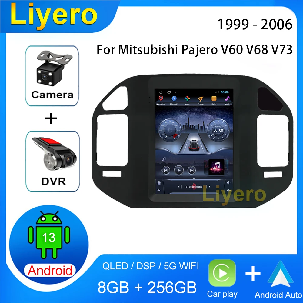 

Автомагнитола 9,7 дюйма для Mitsubishi Pajero V60 V68 V73 1999-2006 CarPlay Android 13, автомобильный GPS-навигатор, мультимедийный плеер, видео стерео