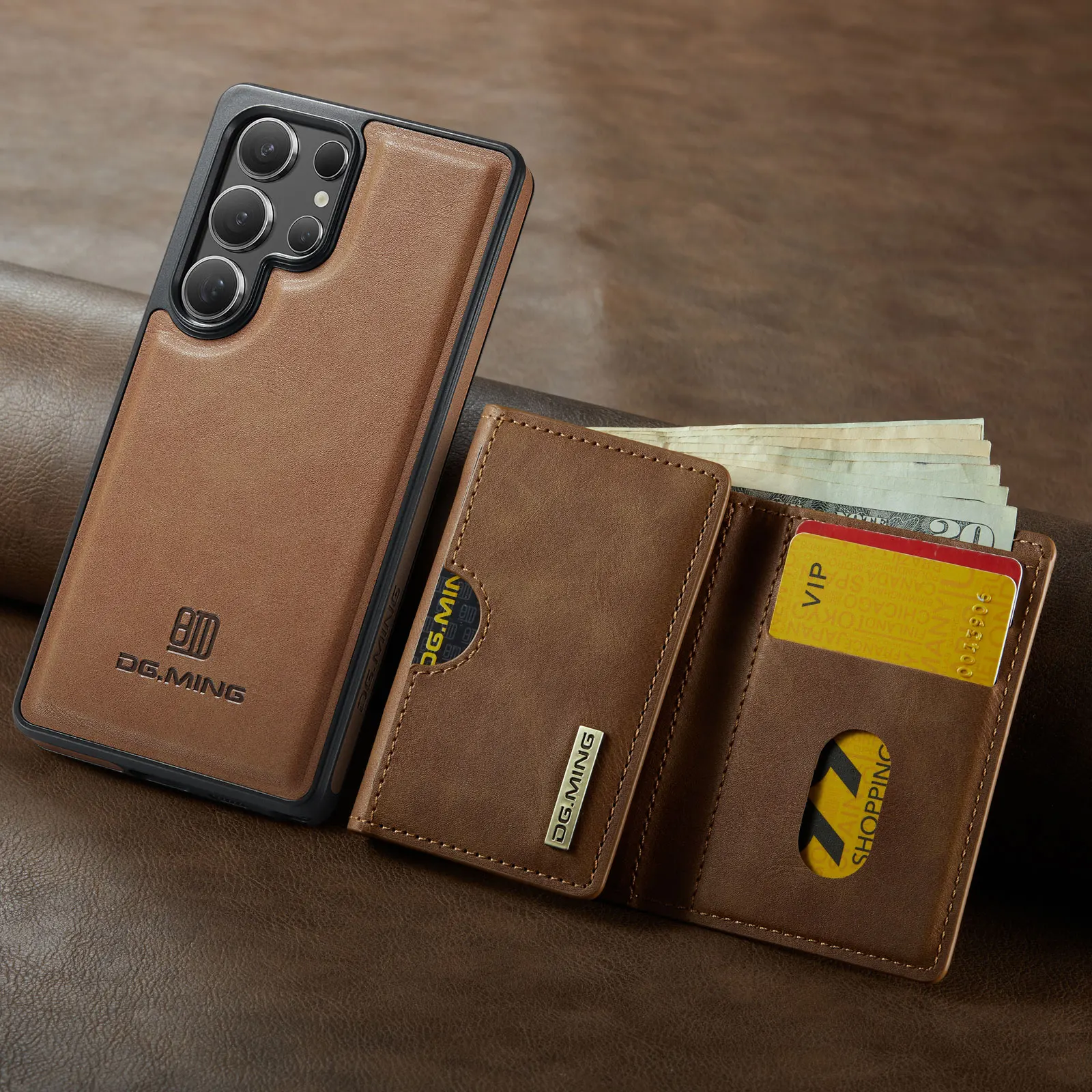 Detachable Magnetic Wallet Case with RFID Blocking Card Holder