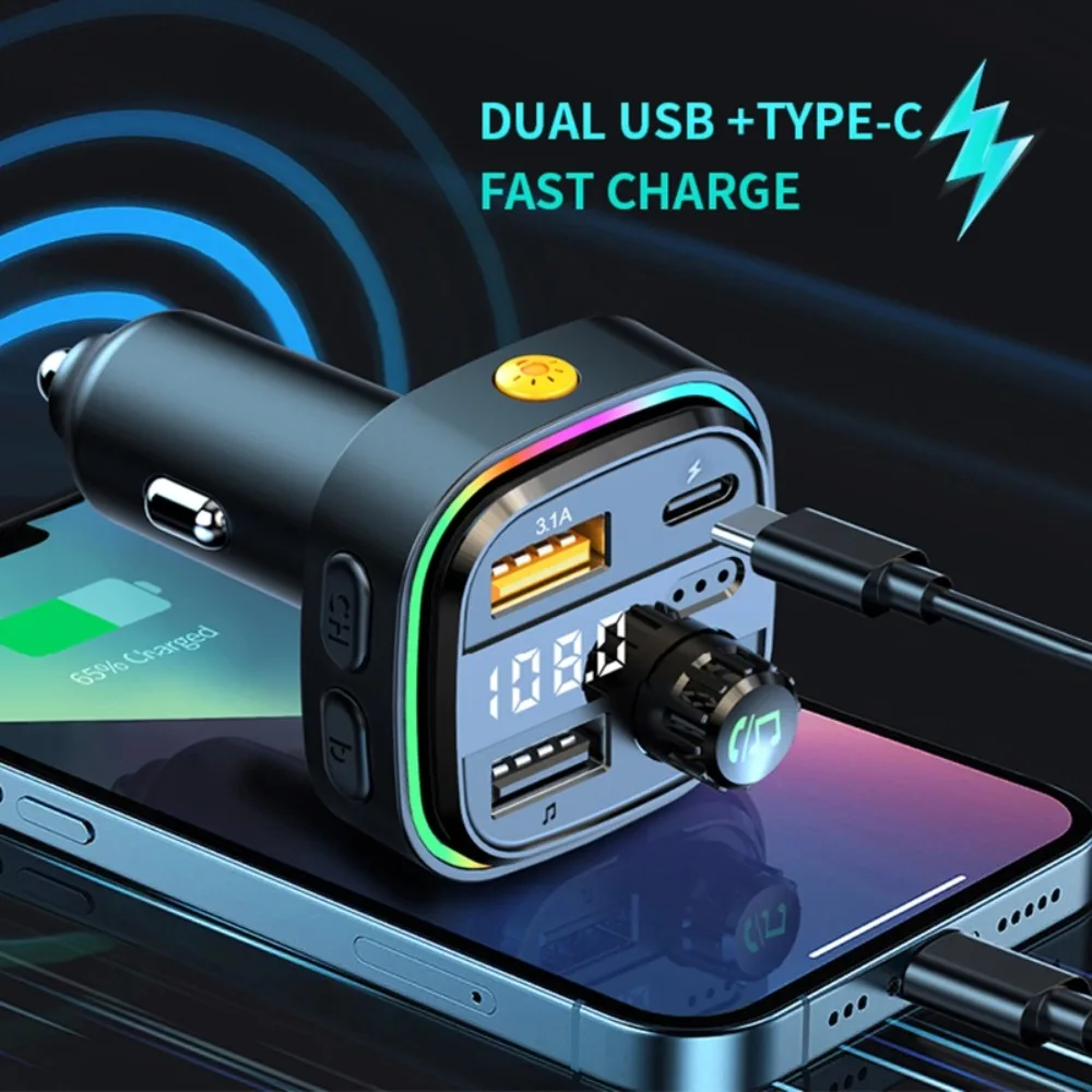 Bluetooth Car Adapter Wireless FM Radio Transmitter Handsfree Calling MP3 Music Player Dual USB Car Charger