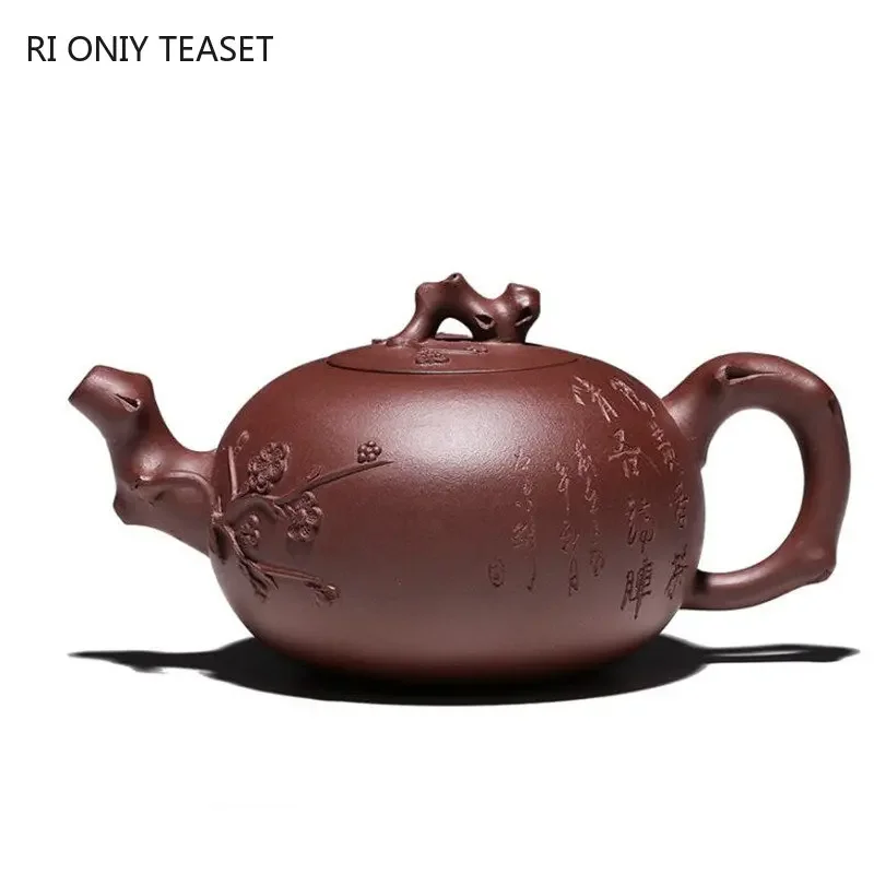 

360ml Yixing Large Capacity Purple Clay Teapots Famous Handmade Plum Blossom Pattern Tea Pot Beauty Kettle Chinese Zisha Tea Set