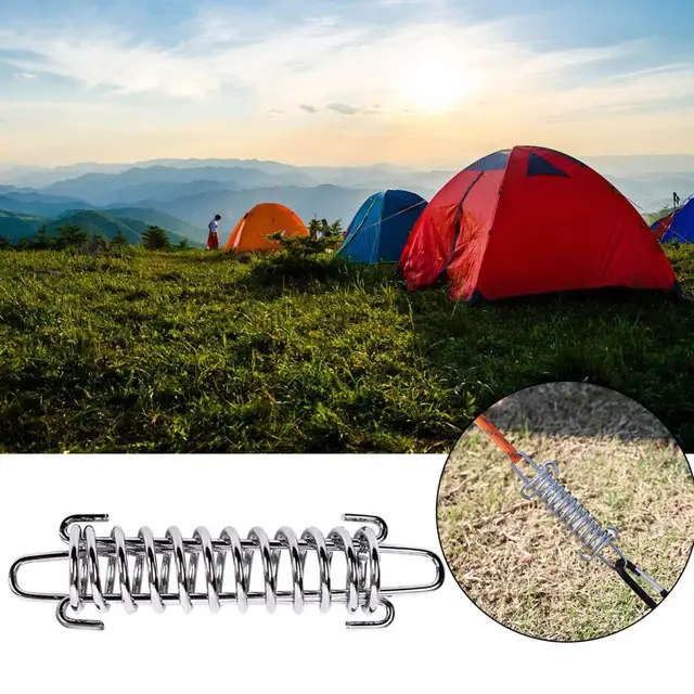 Tent Canopy Elastic Fastener Dog Leash Spring Heavy Duty Steel Dog Leash Shock Absorbing Spring Buckle for Training for Outdoor 1