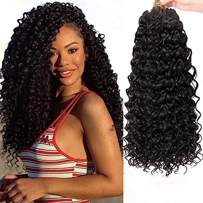 

22Inch 28Inch Synthetic Long Deep Wave Twist Crochet Hair Pink Braiding Hair Curly Wave Extensions For Black Women HeyMidea