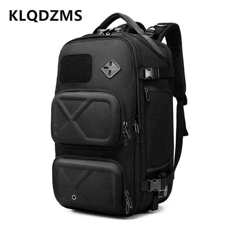 

KLQDZMS Backpack Men's Large-capacity Waterproof Shoulder Bag Oxford Cloth Multifunctional Travel Schoolbag Laptop Backpacks