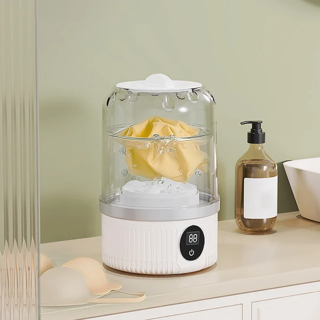 Mini lavatrice per biancheria intima ricaricabile 1L calzini elettrici lavatrice per uso domestico piccolo detergente per biancheria intima portatile senza fili 2