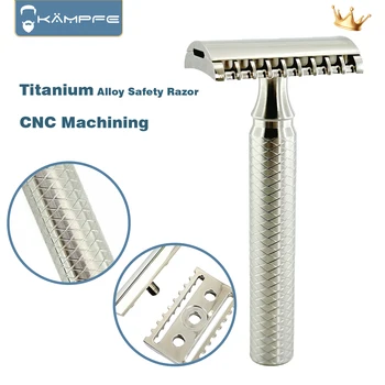 Rasoio di sicurezza in lega di titanio con lavorazione CNC con rasoio a denti aperti a 5 palle come regalo per uomo Manico da barba in acciaio inossidabile 316L 1