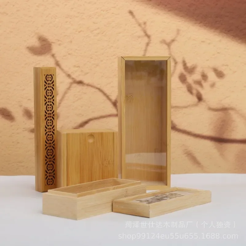 Pine Pull-out Box Sliding Cover Wooden Storage Log Drawer Wood Jewelry Organizer Case 4