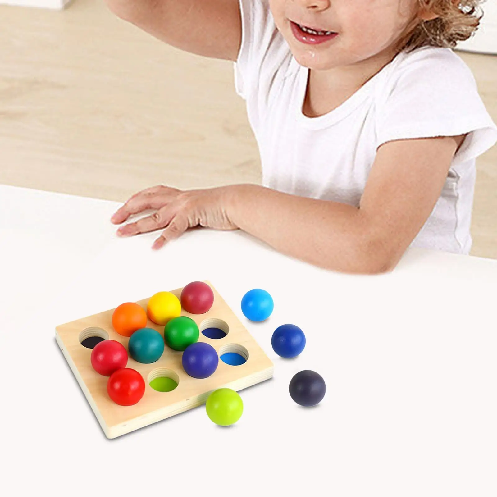 

Color Sorting Balls Game Fine Motor Skills Early Learning Board Game, Sensory Toy for Kids Children, Color Matching Toys