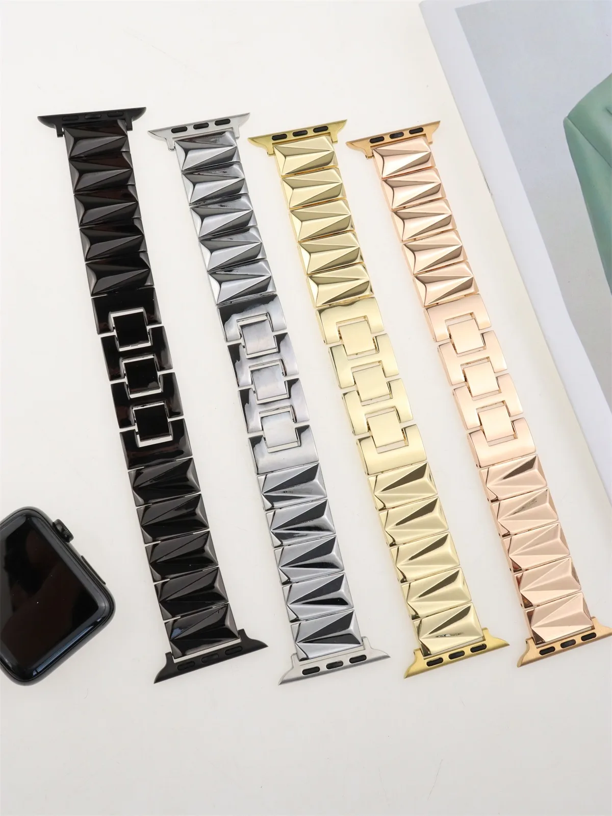 Kellon ranneke iWatchille 42/44/45/46/49mm 38/40/41mm Metal Fashion kellohihna Watch Series Ultra2 -sarjalle 10/9/8/7/6/5/4/3/2/1_voghion.com