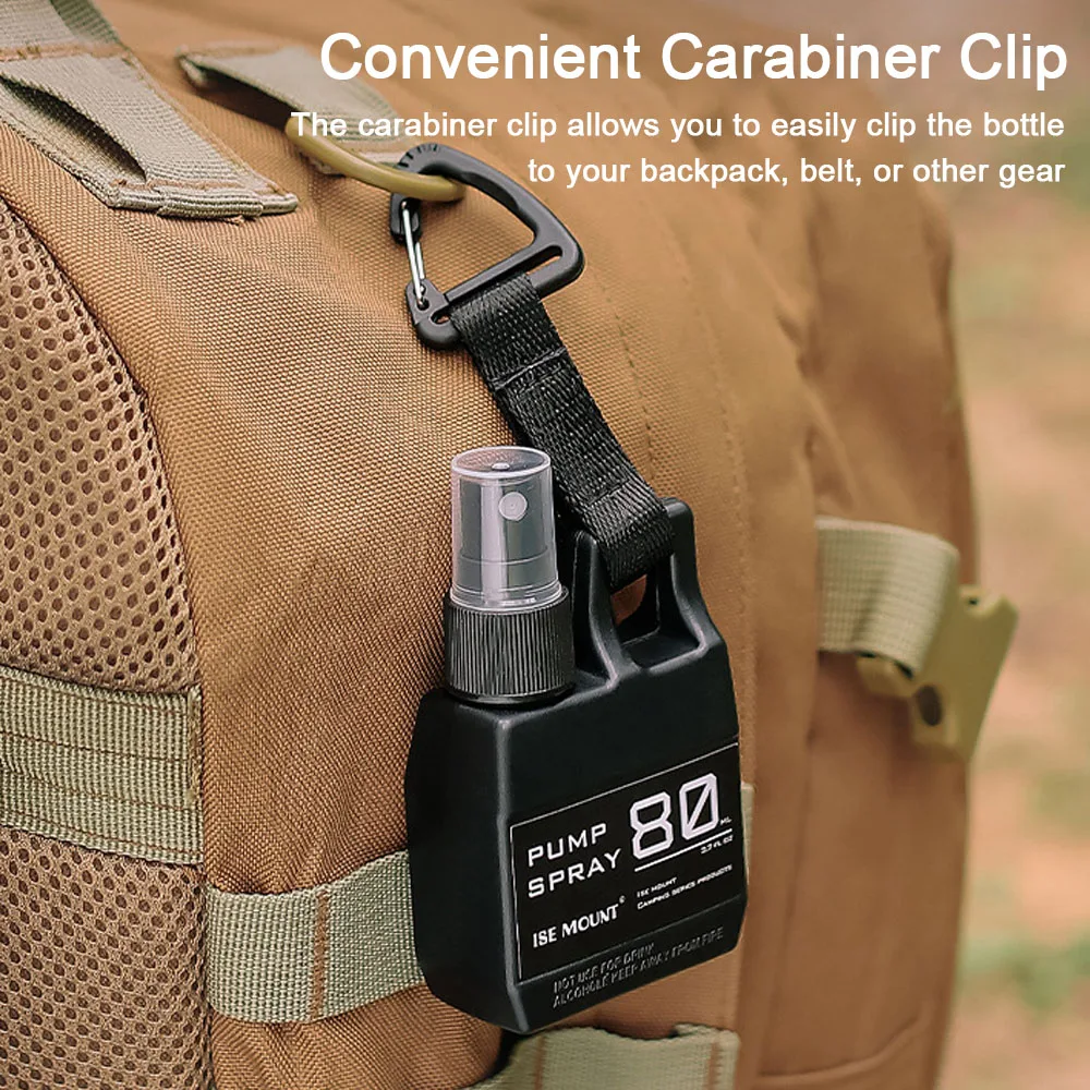 Outdoor Camping Hiking 80ml Sprayer Bottle Travel Portable Spraying Bottle Small HookUp Press Type Spraying