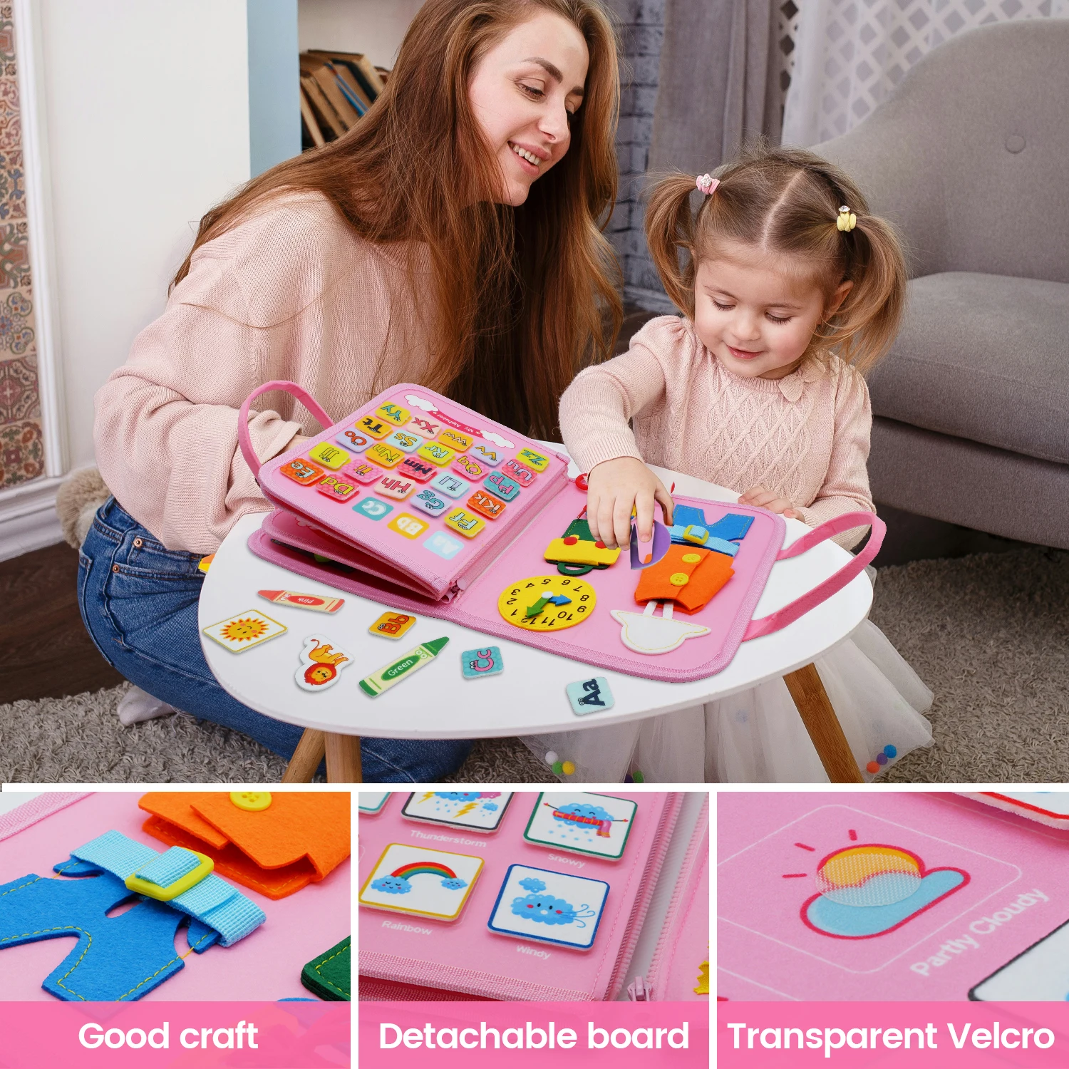 Montessori Kleinkind beschäftigt Board pädagogische Aktivität für grundlegende Kleid Motorik Baby Lernspiel zeug für die Reise – Detail 5