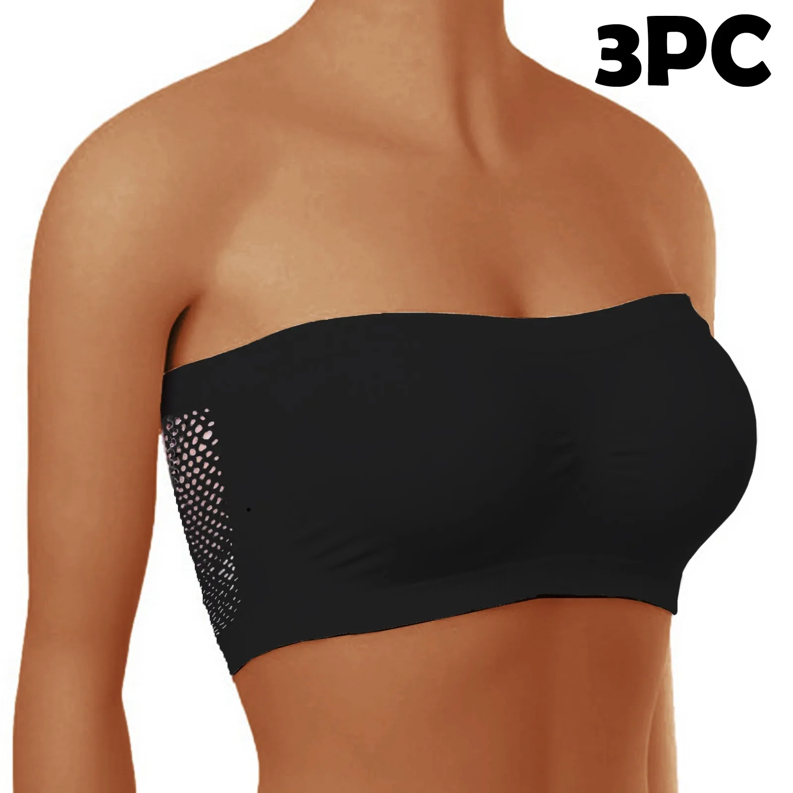 

3pc-Stretch Strapless Bra Fashionable Summer Strapless Bra Suitable For One-Shoulder Tops Yoga Clothing Cropped Feminino 요가복