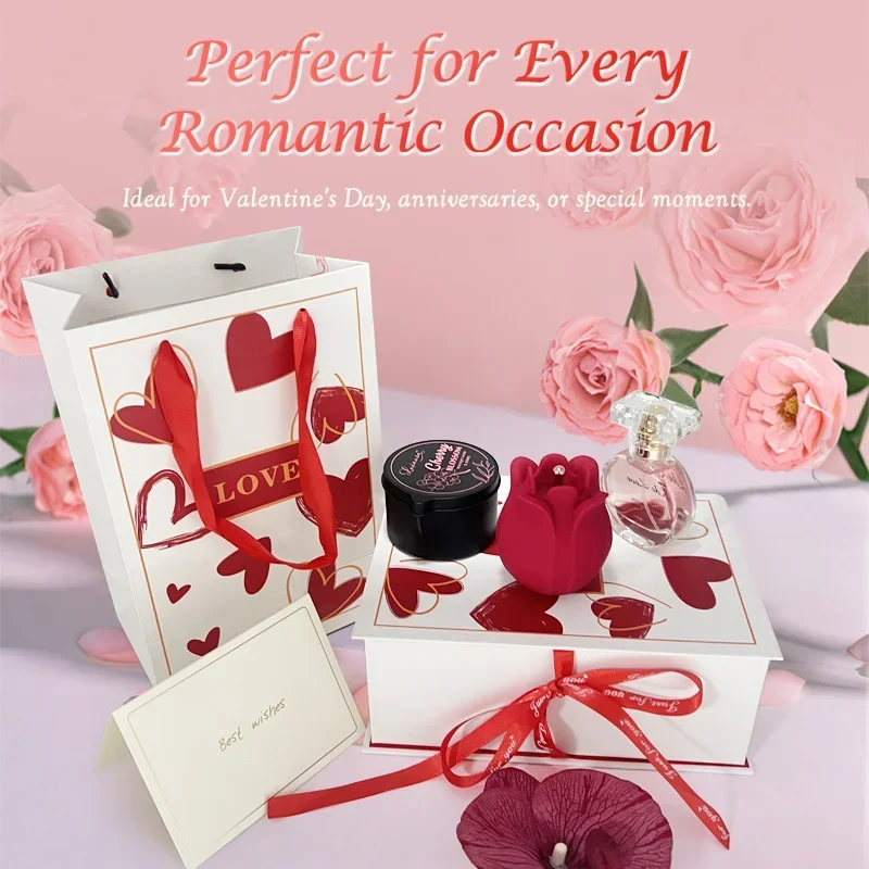 AIERSHA Valentine's Day Adults Gift Set Sex Perfume Massage Candle Full Body SPA for Couples Rose Vibrator Sex Toys for Women
