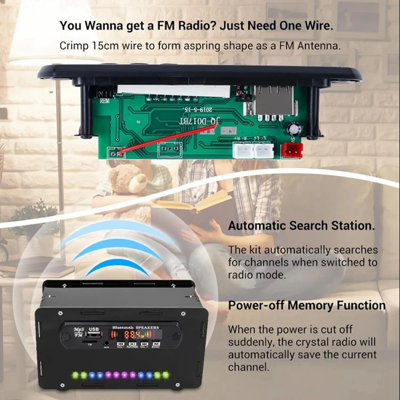 DIY 블루투스 스피커 키트, LED FM 라디오, USB 미니 홈 사운드 앰프, 디지털 디스플레이, 납땜 프로젝트, 투명, 내구성