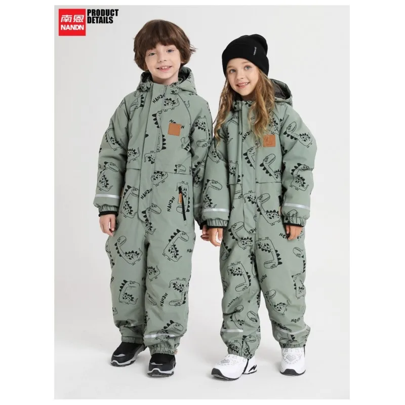 Nanen Children's Ski Suit Suit One-Piece Ski Warm Waterproof Boys and Girls Equipment Snow Town 남아 스키복