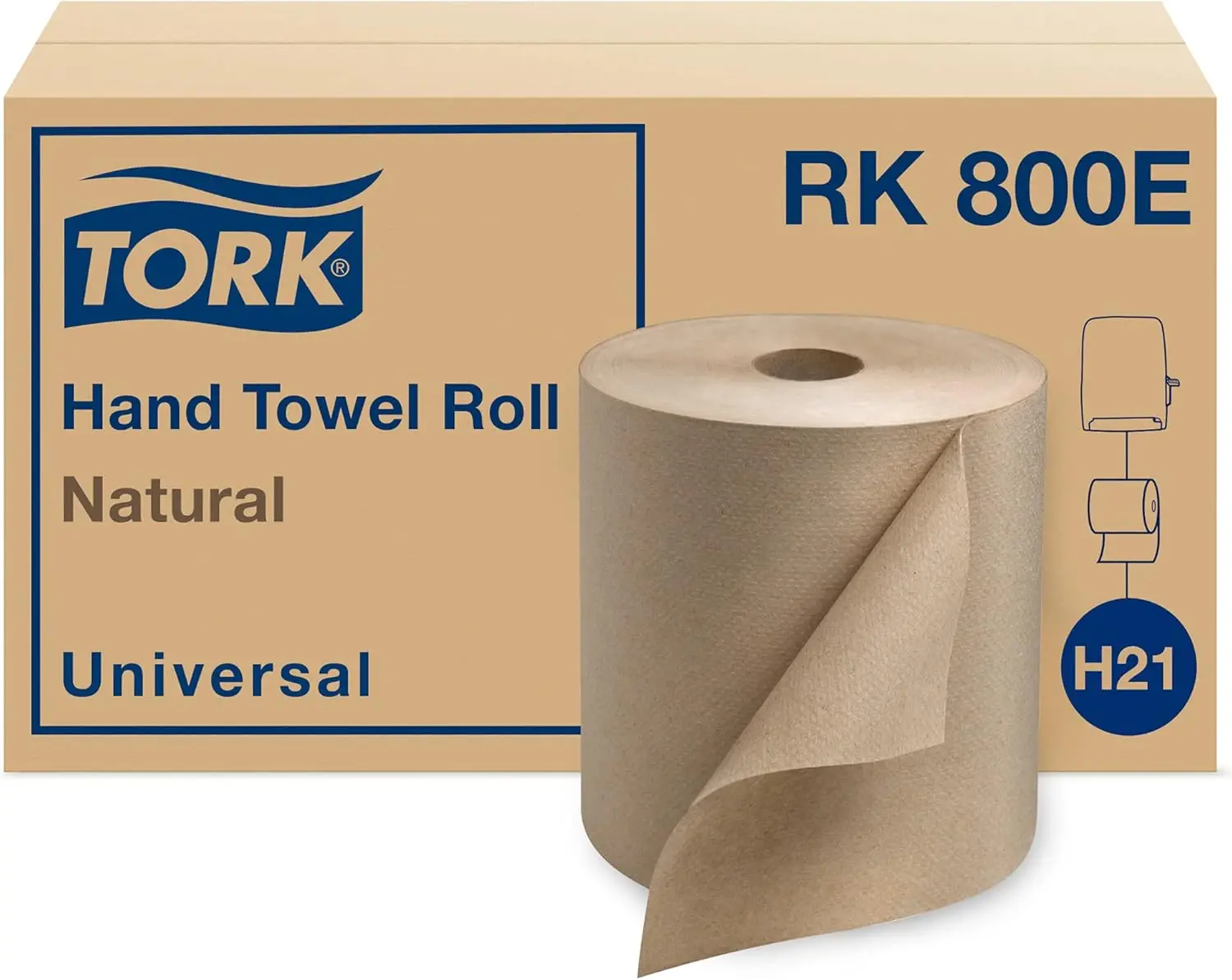 Paper Towel Roll Natural-Universal Hand Roll, Natural Paper Towels with Brown Tissues made of Recycled Fiber,