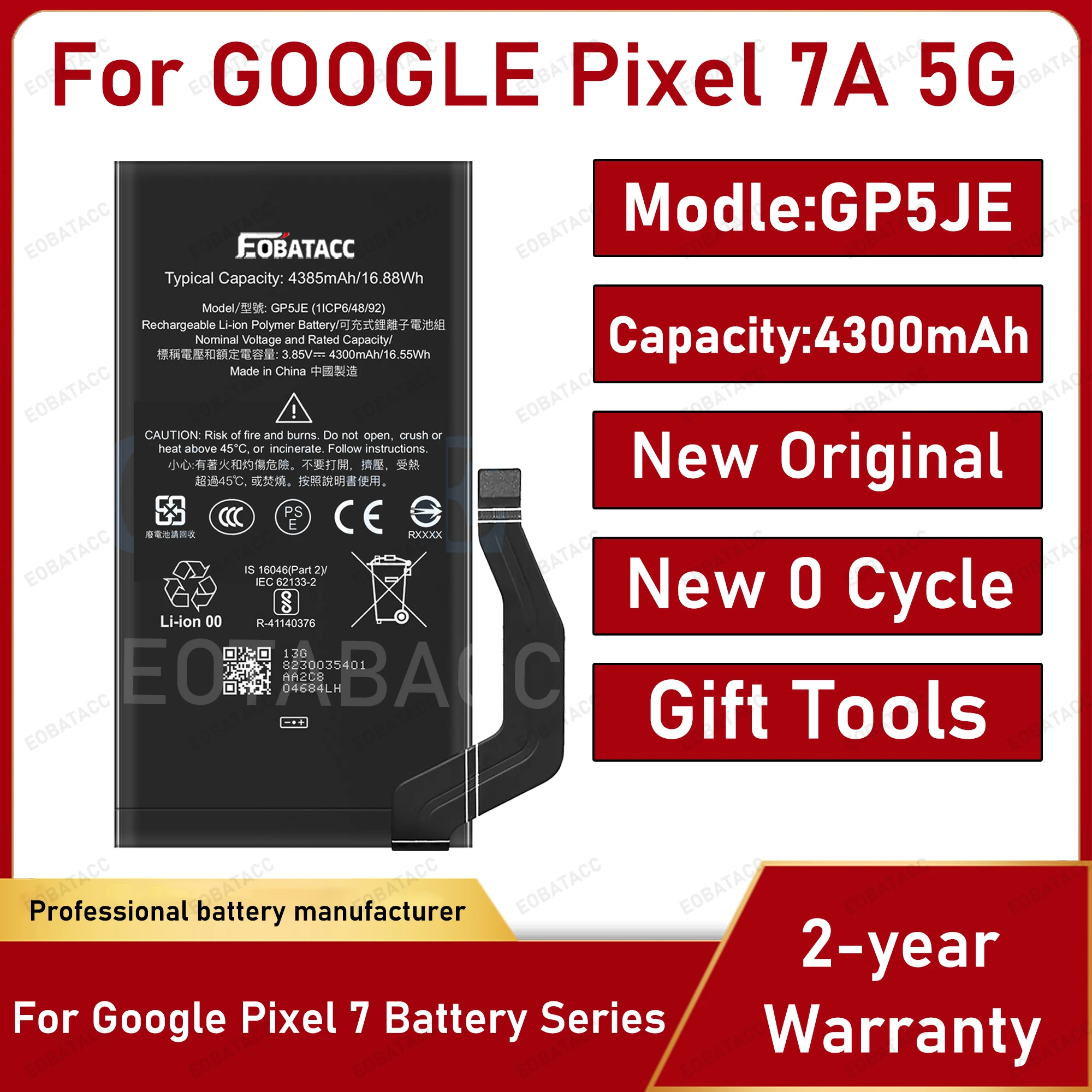 Original Batterie PULLED Pour Google Pixel 7 Pro GMF5Z