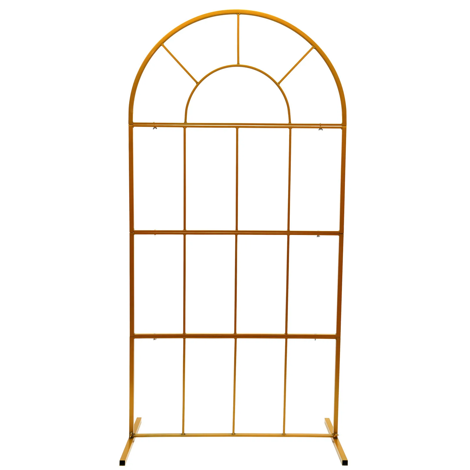 39x79" Round Top Golden Metal Wedding Event Party Arch Frame DIY Decoration Display Stand