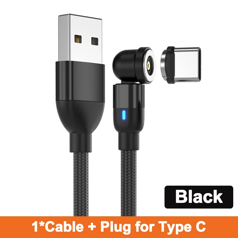Magnetic 540° Rotating USB Type C Charging Cable - Fast Charge 2.4A