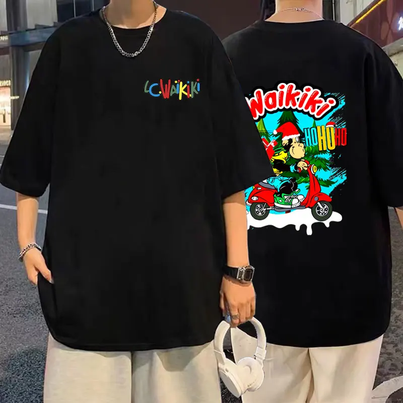 

Christmas Lc Waikiki Monkey T Shirts Funny Monkey Print T-shirt Men Women Fashion Streetwear Male Casual Soft Cotton Tshirt Tops