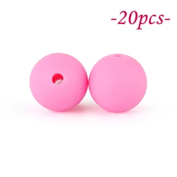 Vibrant Silicone Beads Set for DIY Jewelry & Crafting - 20 - Piece Collection (Pink)