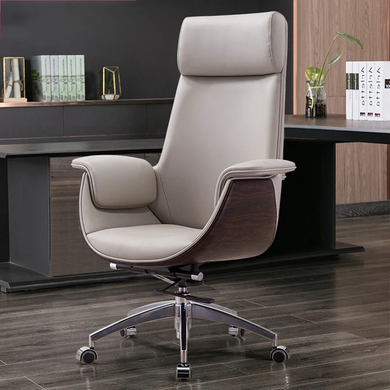 Leather Design Office Chairs Swivel Rolling Modern Clear Floor Chair Bedroom Soft Silla Para Escritorio Office Furniture T50BY