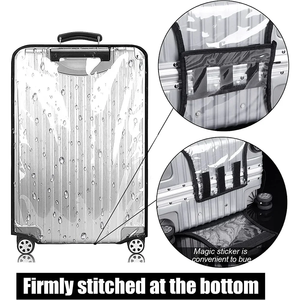 Full Transparent Luggage Protective Cover Waterproof PVC Suitcase Case Suit for 18-30 Inch Trolley Suitcase Dustproof Cover