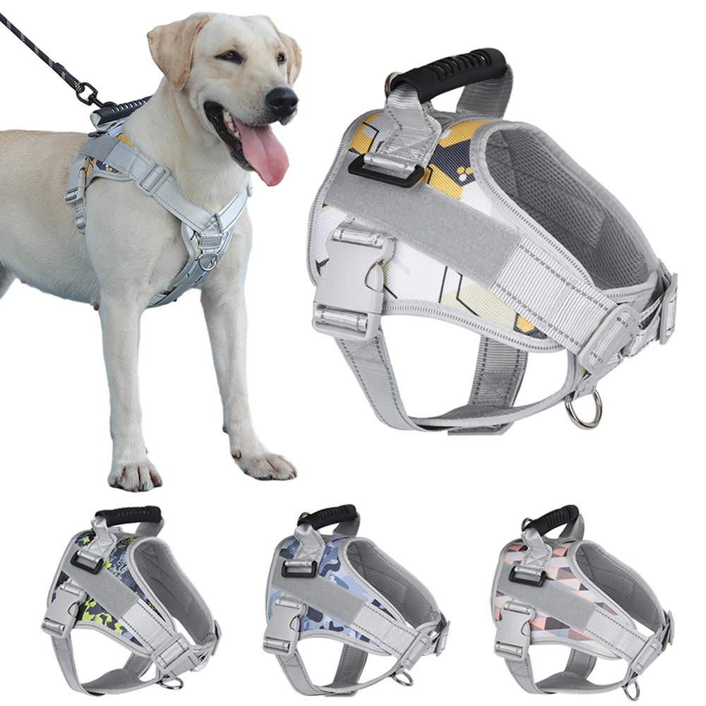 No Pull Large Dog Harness with Easy Control Handle Oxford Cloth Big Dog