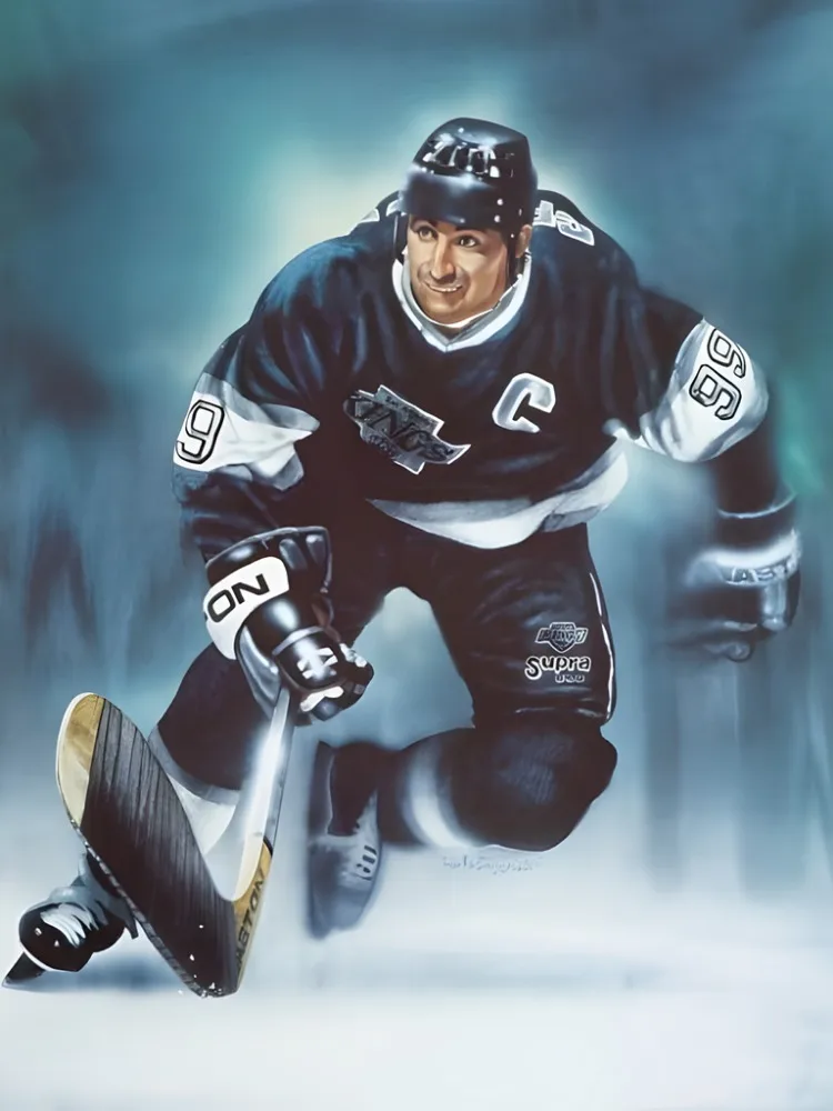 5D Diamond Painting Kit - Hockey Player Slapshot Scene, 30x40cm (12x16in) Full Drill Canvas - View #6
