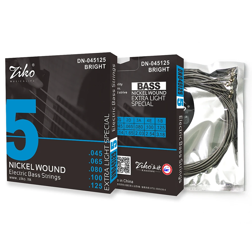 ZIKO 5 Strings Bass Electric Guitar Strings Strings Nickel