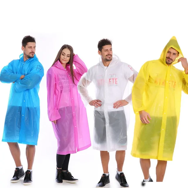 Chubasquero reutilizable para hombre y mujer, Poncho Impermeable de EVA,  cubierta de plástico con capucha, a la moda - AliExpress