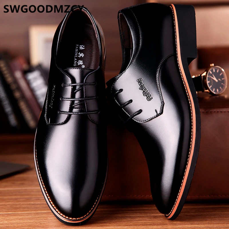 Zapatos de Oxford marrones para hombres, de cuero, zapatos de vestir para caballeros, zapatos sociales, Sepatu Pria _ AliExpress Mobile