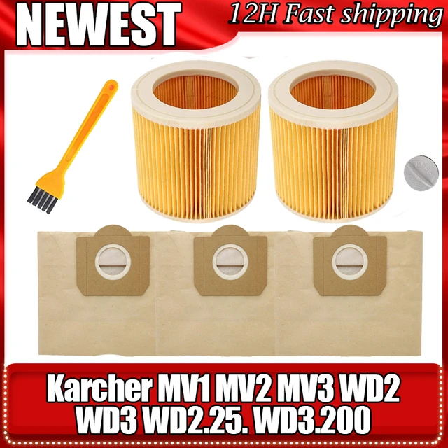 HEPA Filter For Karcher Vacuum Cleaners Parts Cartridge Dust Filters  WD2.250 WD3.200 MV2 MV3 WD3 Karcher Replacement Accessories - AliExpress