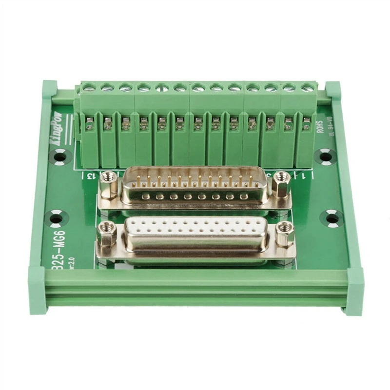 5x-db25-din-rail-mount-interface-module-male-female-connector-breakout-board