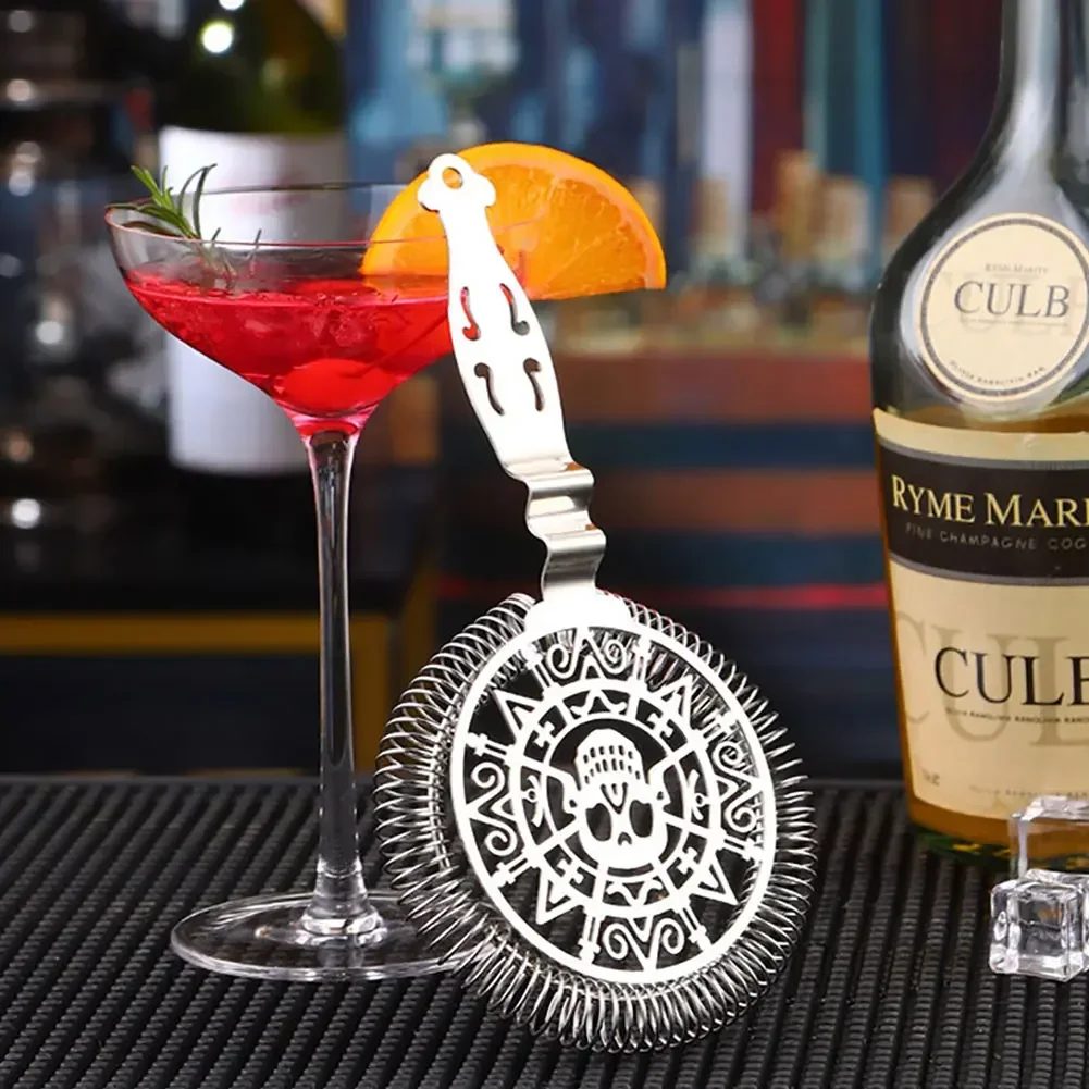Skull and Mechanical Watch Bar Strainer Sprung Cocktail Strainer Stainless Steel Deluxe Strainer Bar Tools Wine Accessories