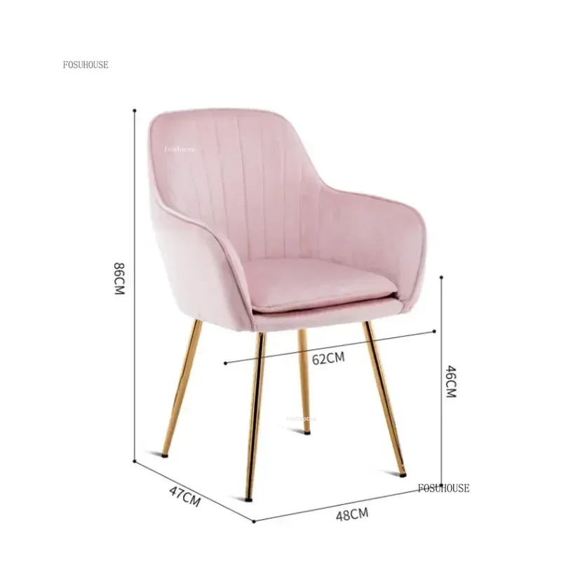 Modern Velvet Dining Chairs For Household Living Room Chair Minimalist Backrest Creative Dining Room Chair Kitchen Furniture