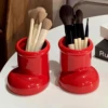Ins Cute Little Red Boots Pen Holder,Plastic Student Desktop Vase Multifunctional Makeup Brush Storage Box.pencil Holder Office 1