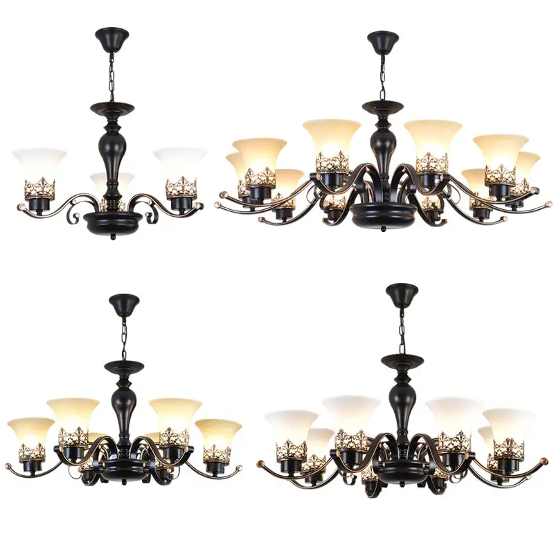 Vintage Chandelier Glass Pendant Lamp Indoor Lighting For Living Room Bedroom Kitchen Lustres Retro Loft Hanging Light Fixture