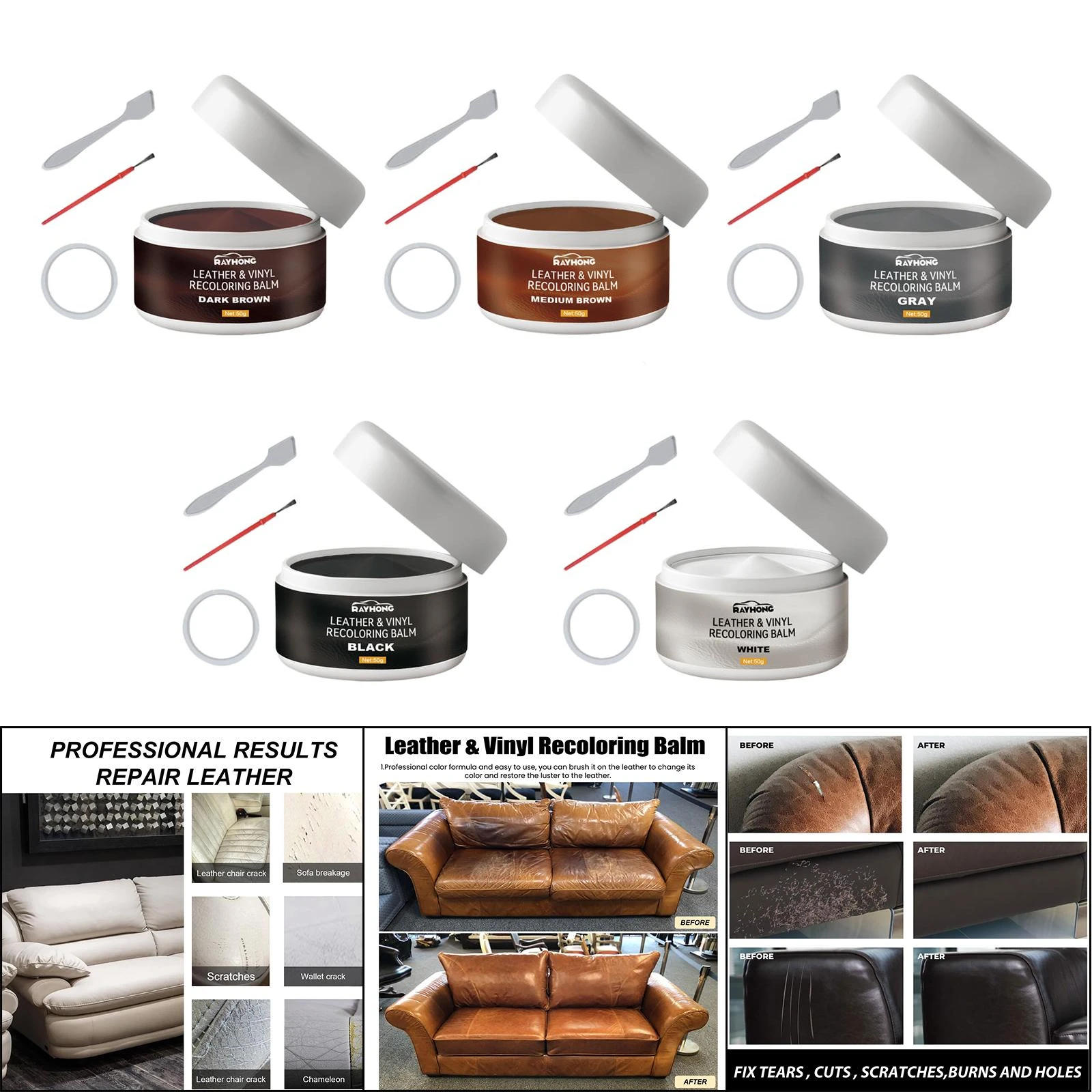 가죽 재착색 크림, 가죽 수리 페인트, 가죽 복원 가죽 염료, 가구 지갑 가방 신발, 빠르고 쉬운 복원기