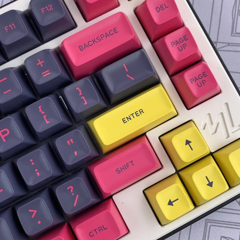 Chaves Conjunto Abs Perfil Duplo Tiro Keycaps Gmk Retrowave Chave Tampões com Iso Entrar 7u Barra de Espaço 172 - Imagem 6
