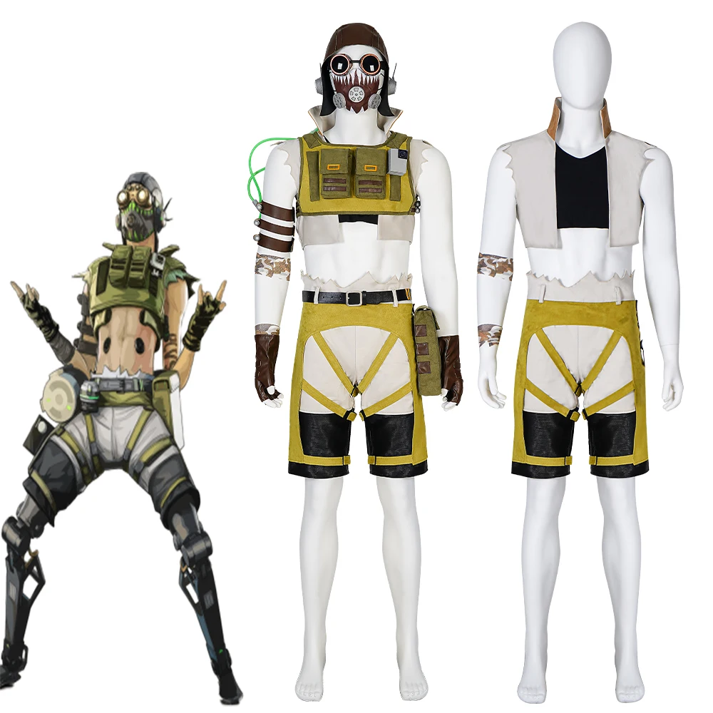 

Apex Game Octavio Silva Cosplay Costume Men Punk Novelty Combat Uniform Halloween Carnival Streetwear Theme Party Disguise Suits