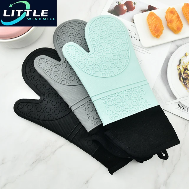 1Pcs Professional Oven Gloves Heat Resistant Silicone Gloves Oven