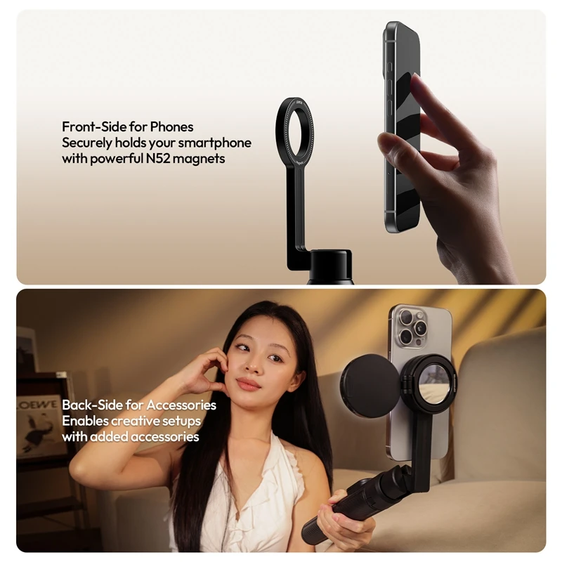 Ulanzi SK27 Portable Selfie Stick Tripod Magnetic Version/Phone Clamp Version 8-Section Pole Dynamic Vlog Tracking Flexible Shot