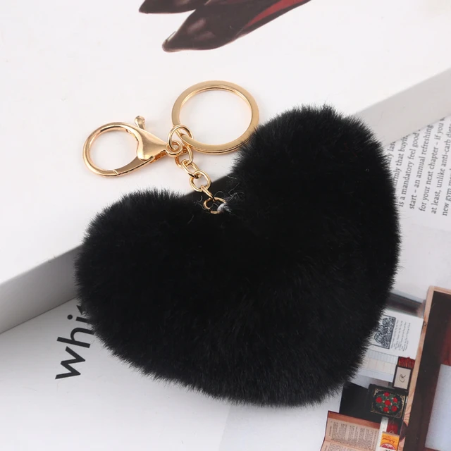Women Beauty Colorful Fluffy Puff Ball Keychain Lmitate Fluffy Rabbit Fur  Multicolor For Hand Bag Car Charm Keyring Jewelry - AliExpress