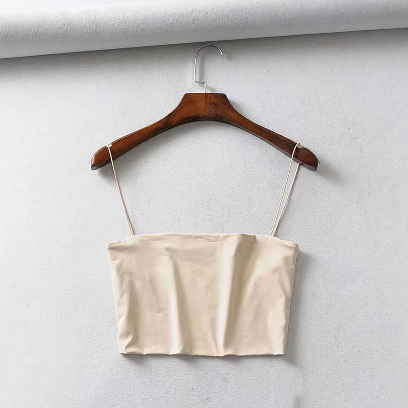 ตัวเลือกสินค้า เสื้อ Crop Top ผ้าฝ้าย แขนกุด เซ็กซี่ 2022