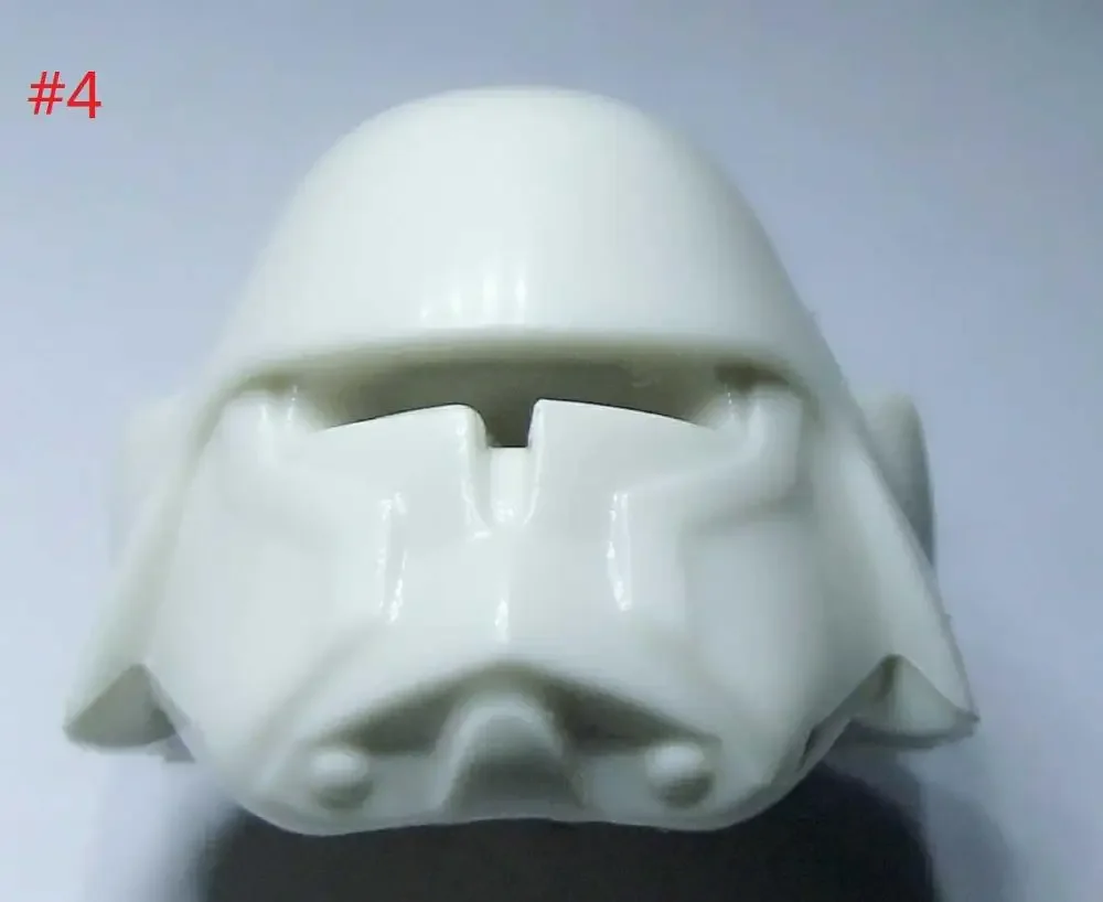 100 pcs pure white helmet head Building Block  Mini Action Figure Toys Solid Plain Helmet Accessories 4