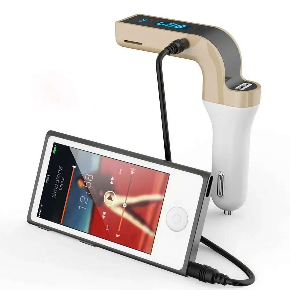 Car Kit Bluetooth-compatible Handsfree LCD Display FM Transmitter Radio MP3 Player USB Charging Plug Car Music Audio Parts bluetooth audio adapter fm transmitter car mp3 player