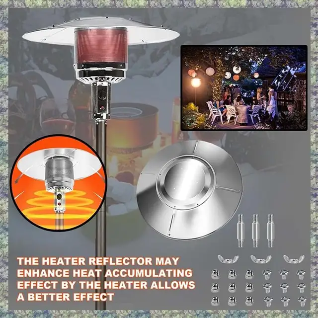 WON Patio Heater Shield Replacement Accessories, Top Shield Reflector Aluminum Winter Heater Shield Reflector For Outdoor 4
