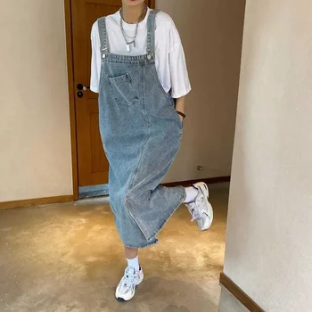 Denim Overall Dress Women Sleeveless Jeans Dresses