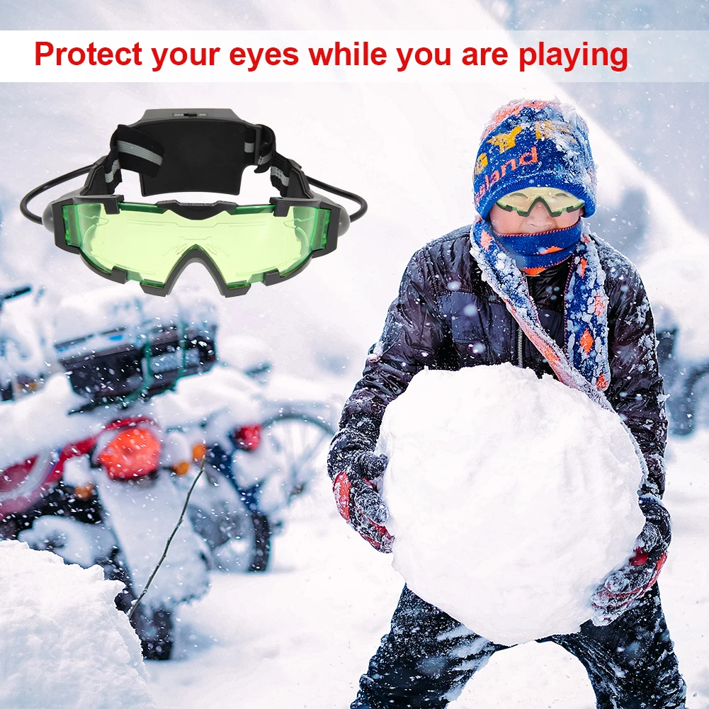 Night Vision Goggles Night Vision Glasses Adjustable Camping Gear Gadgets Light Up Green Goggles for Role Play Costume
