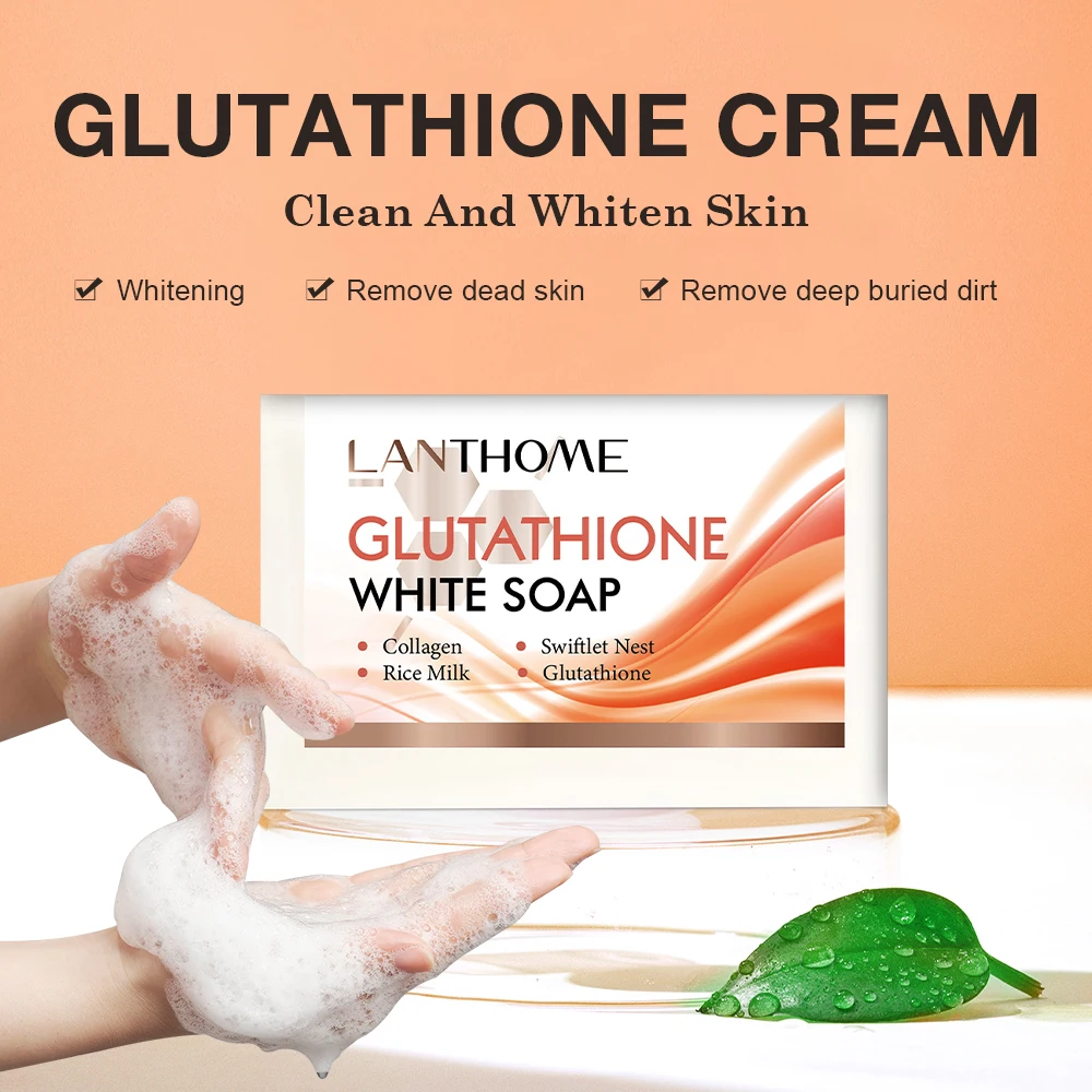 Glutathione Whitening Soap Bar Facial Full Body Cleaning Shampoo Dark Spot Acne Remover Moisturizing For Underarm Skin 2